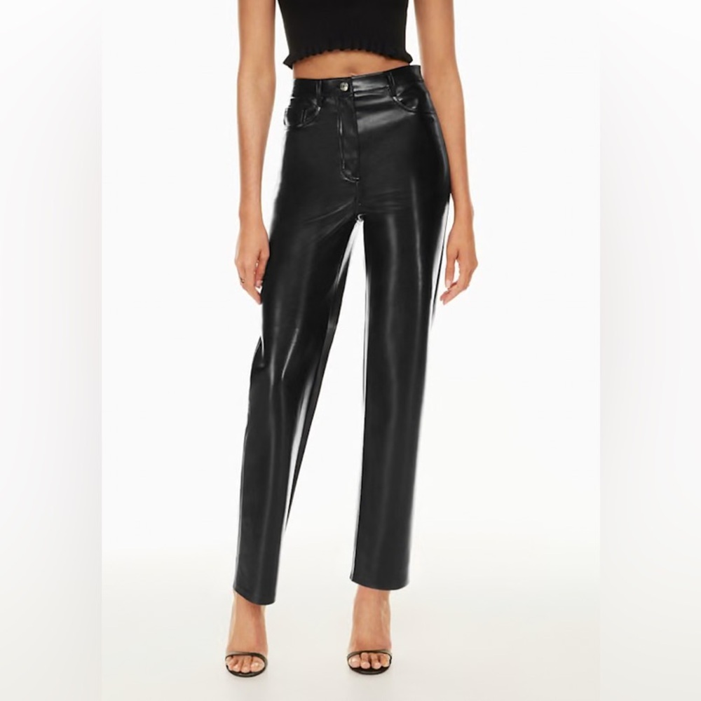Aritzia Black vegan leather Melina Pants